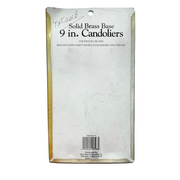 9-Inch Solid Brass Base Candoliers With Bulbs 2 Pack For Indoor Use Only On/Off - Picture 4 of 4